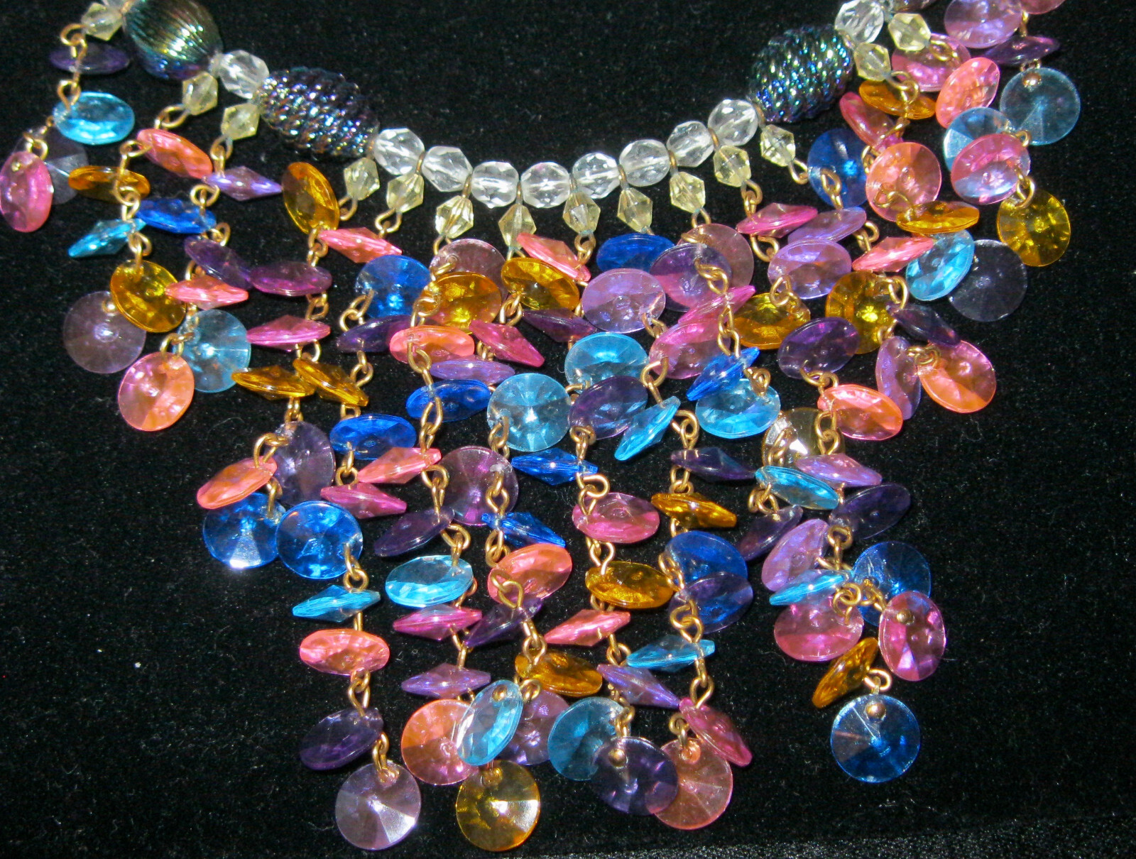 “VINTAGE ONE OF A KIND ASSORTED BEADED SPARKLING NECKLACE BY T. BURKE DESIGNS”