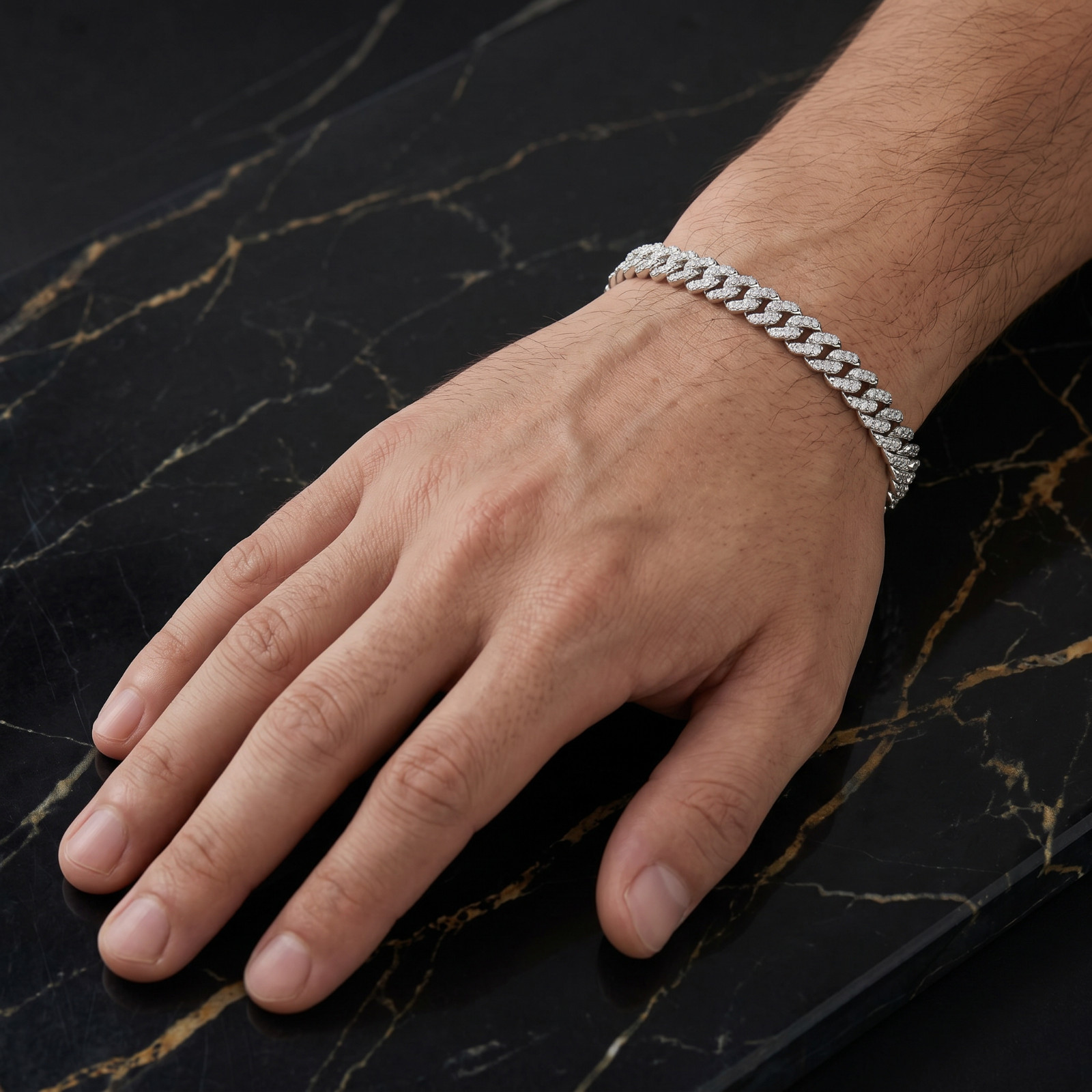 VVS1 Moissanite Monaco Cuban Bracelet 5.8mm 2.01 CTW 925 Sterling Silver