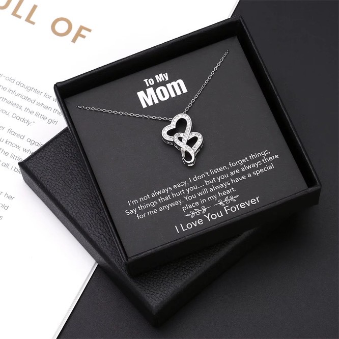 To My Mom Infinity Heart Necklace Gift Box Mother’s Day Birthday Gift