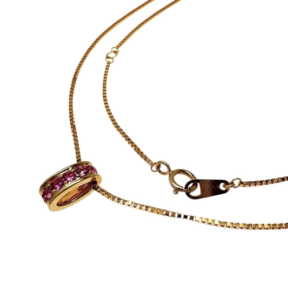 VANDOME Pink sapphire Necklace K18PG pink gold 3.3g 15.7″ Women