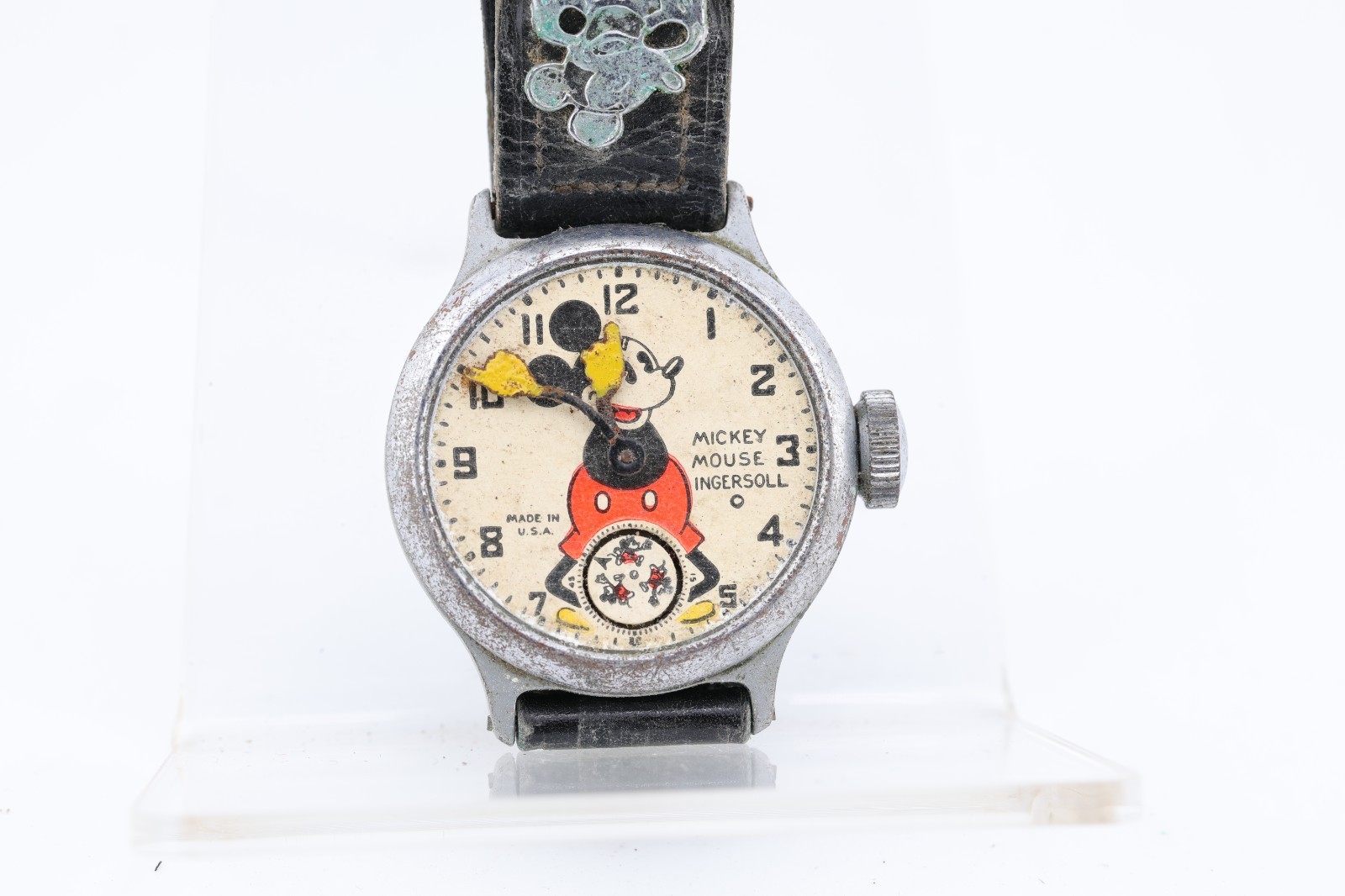 MICKEY MOUSE INGERSOLL WRIST WATCH, 32mm 15mm LUG, FOR REPAIR (IQ)
