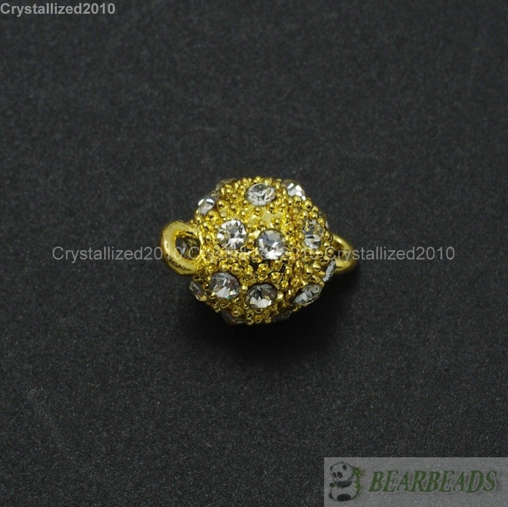 20 Sets Crystal Rhinestone Strong Magnetic Round Ball Connector Clasps Making