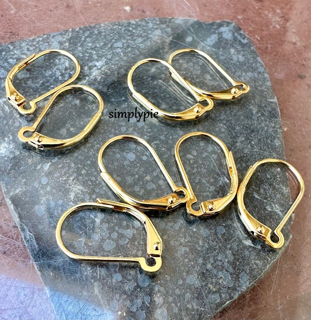 Gold Interchangeable Leverback Earring 8pcs Earwires Open Loop Findings (4Pairs)
