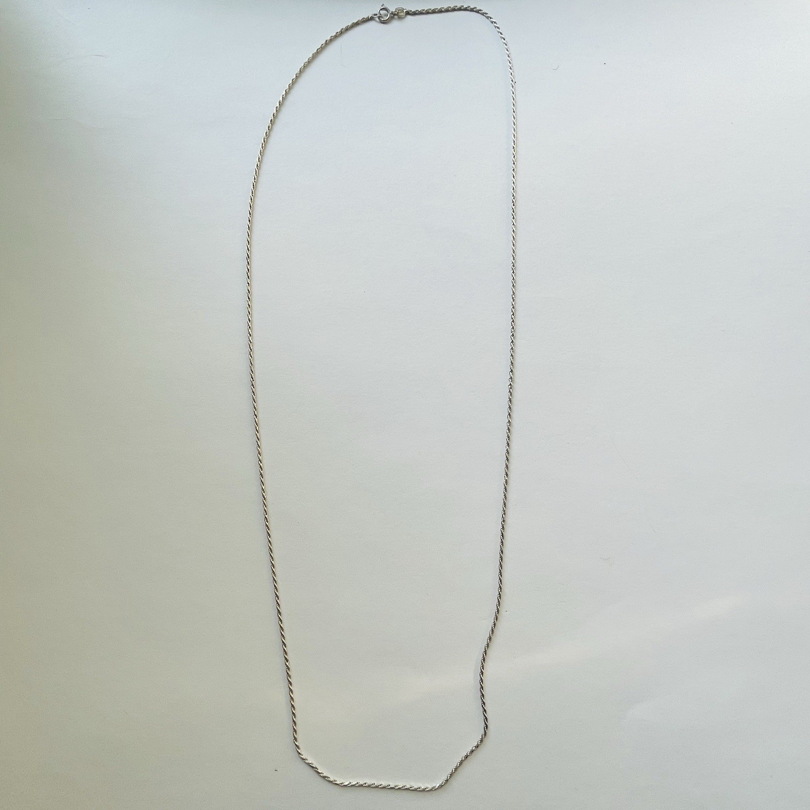 Long Vintage Sterling Silver Rope Chain 925 30 Inches Marked KC 925