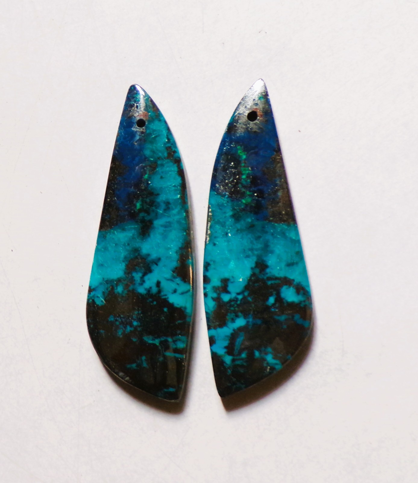 53.85 Cts Natural Shattuckite Cabochon Match Pair Gemstone 42X14MM S47