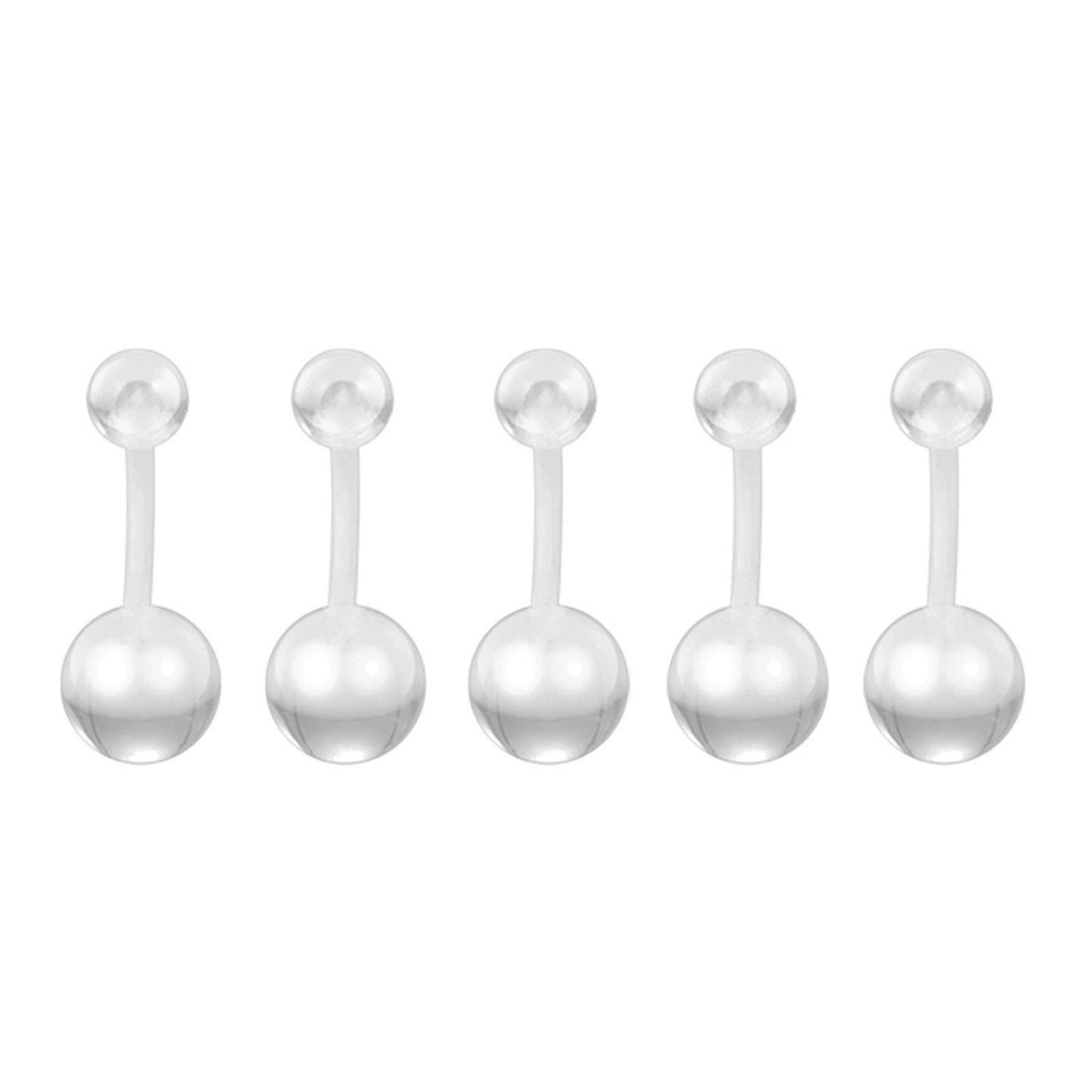 50PC Clear Acrylic Nose Ring Lip Eyebrow Retainer Stud Earring Piercing Flexible