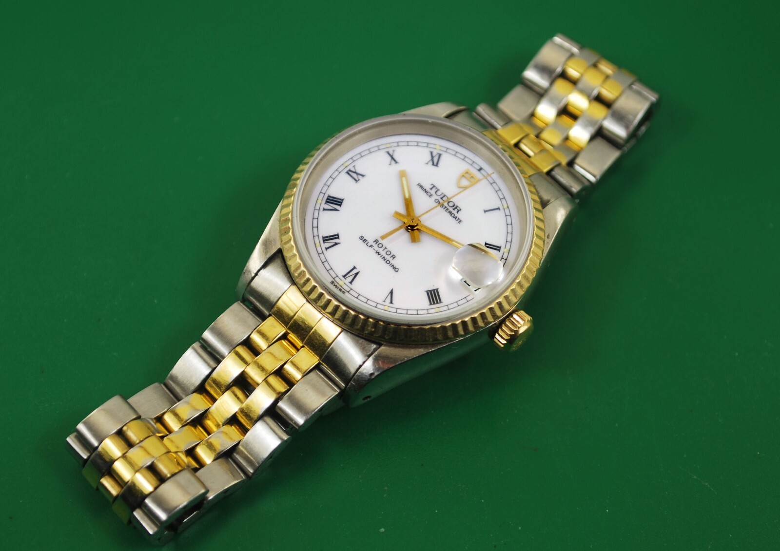 Tudor by Rolex Prince Oyster Date Automatic Enamel Dial Boy’s 32mm Watch 72000