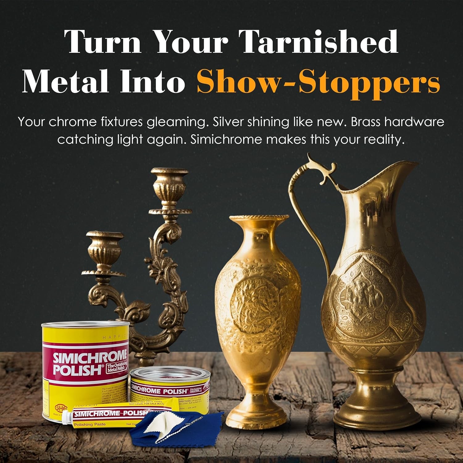 – Simichrome Metal Polish Cream for Chrome, Aluminum, Silver & More – Heavy-Duty