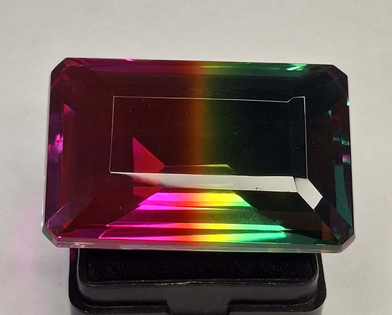 Emerald Cut Natural Tourmaline Multi Colour 91-93 Ct Loose Gemstone RK1112