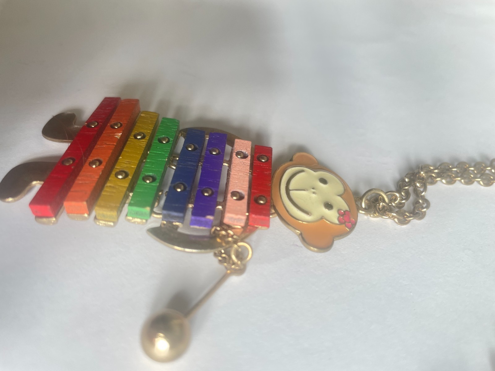 RARE Vintage Monkey Necklace Articulated Jointed Moveable Parts Xylophone