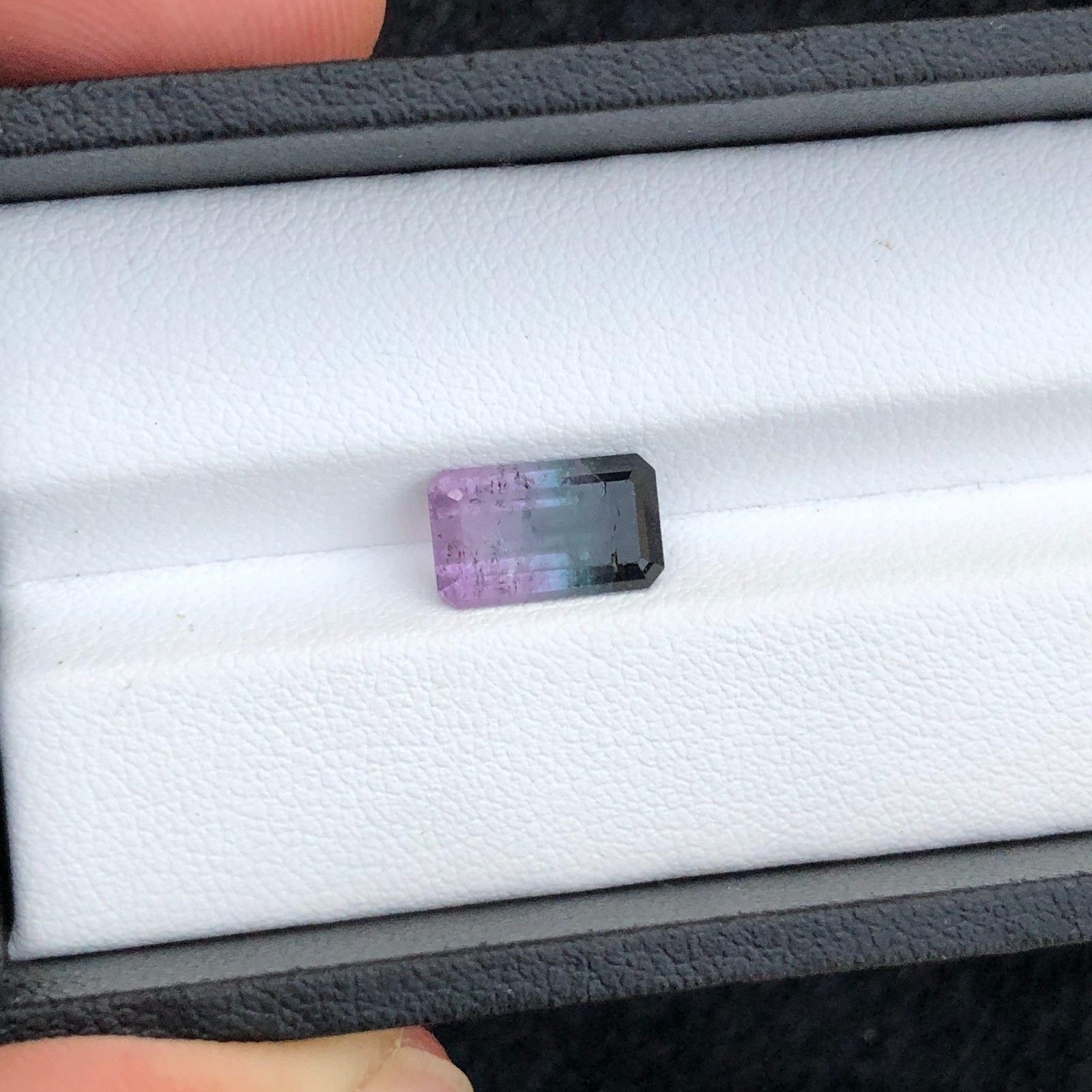 2.95 Carat Natural Loose Tri Tourmaline Emerald Cut Gemstone | Unheated