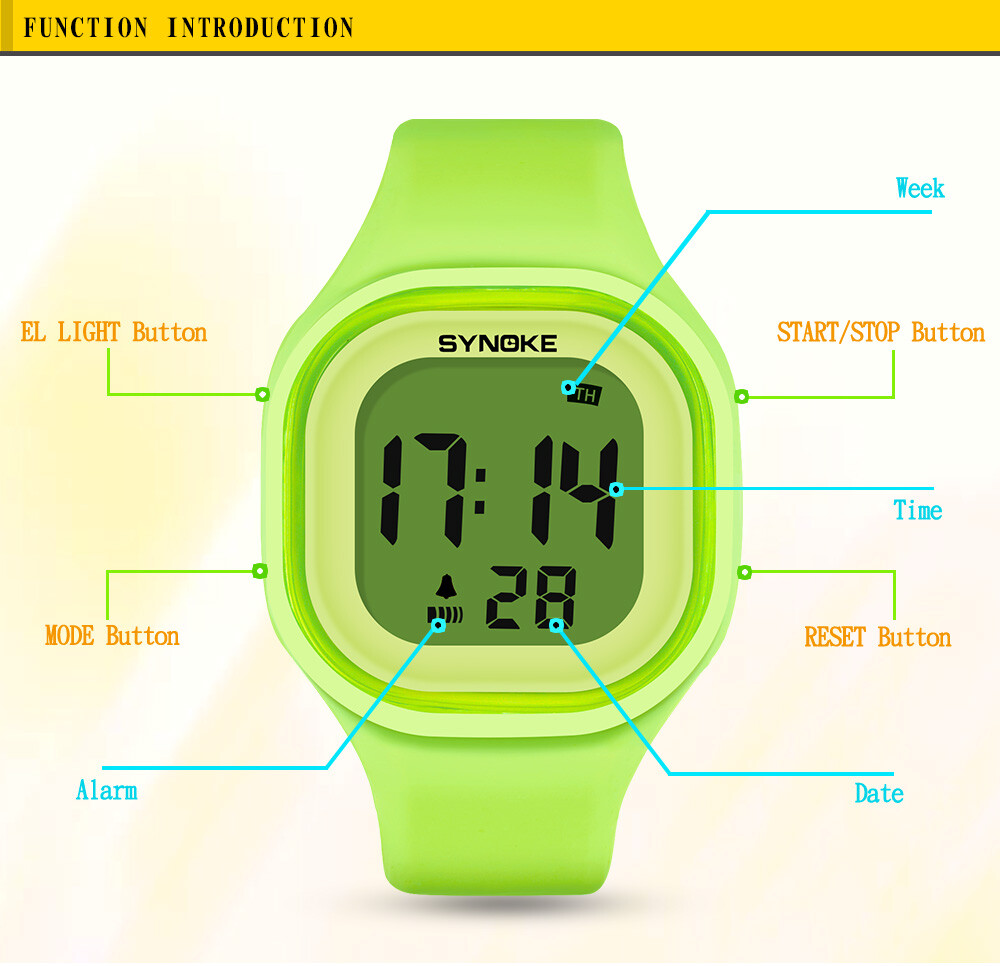 Male and Female Digital Sports Watches LED Electron Luminous Silicone Watches US