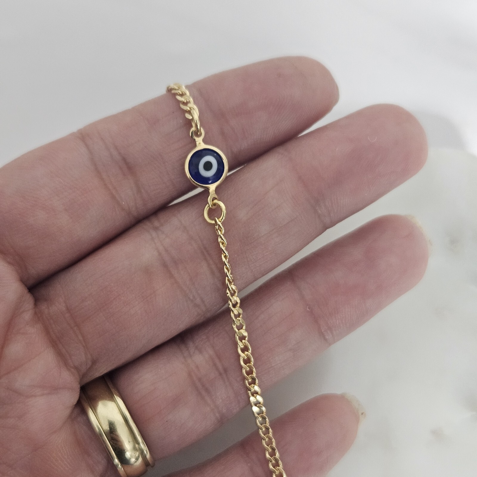 18k Gold Filled blue Evil Eye bracelet Protection bracelet Waterproof bracelet