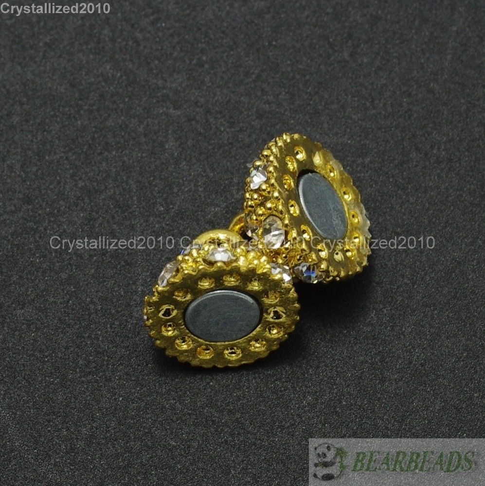 20 Sets Crystal Rhinestone Strong Magnetic Round Ball Connector Clasps Making