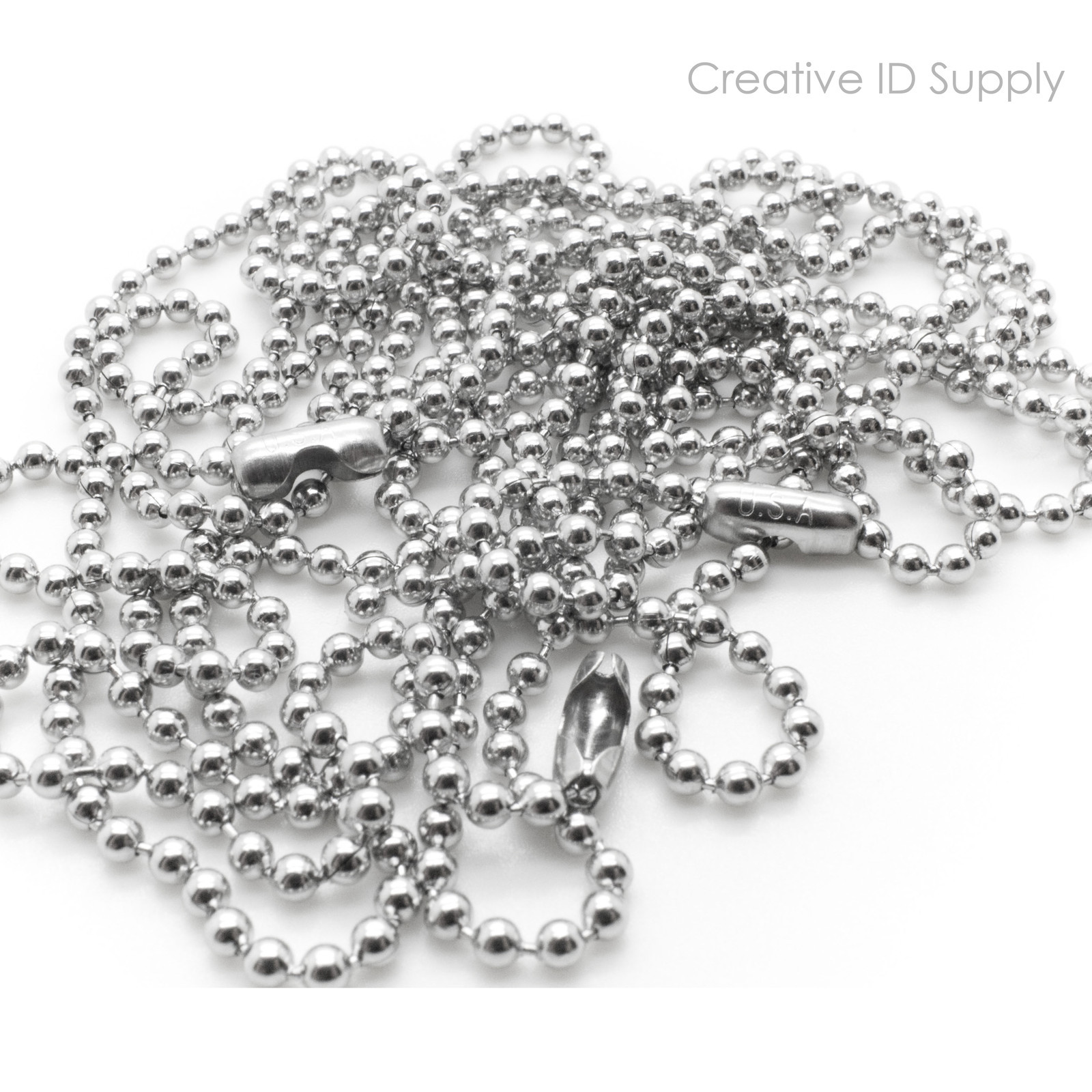 LOT 50pc BLANK STAINLESS STEEL DOG TAG SHINY/MATTE WITH 50pc 30″ S/S NECKLACES