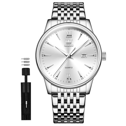 Mens Silver Watches Classic Luxury Waterproof Watch for Men Silver-G5009