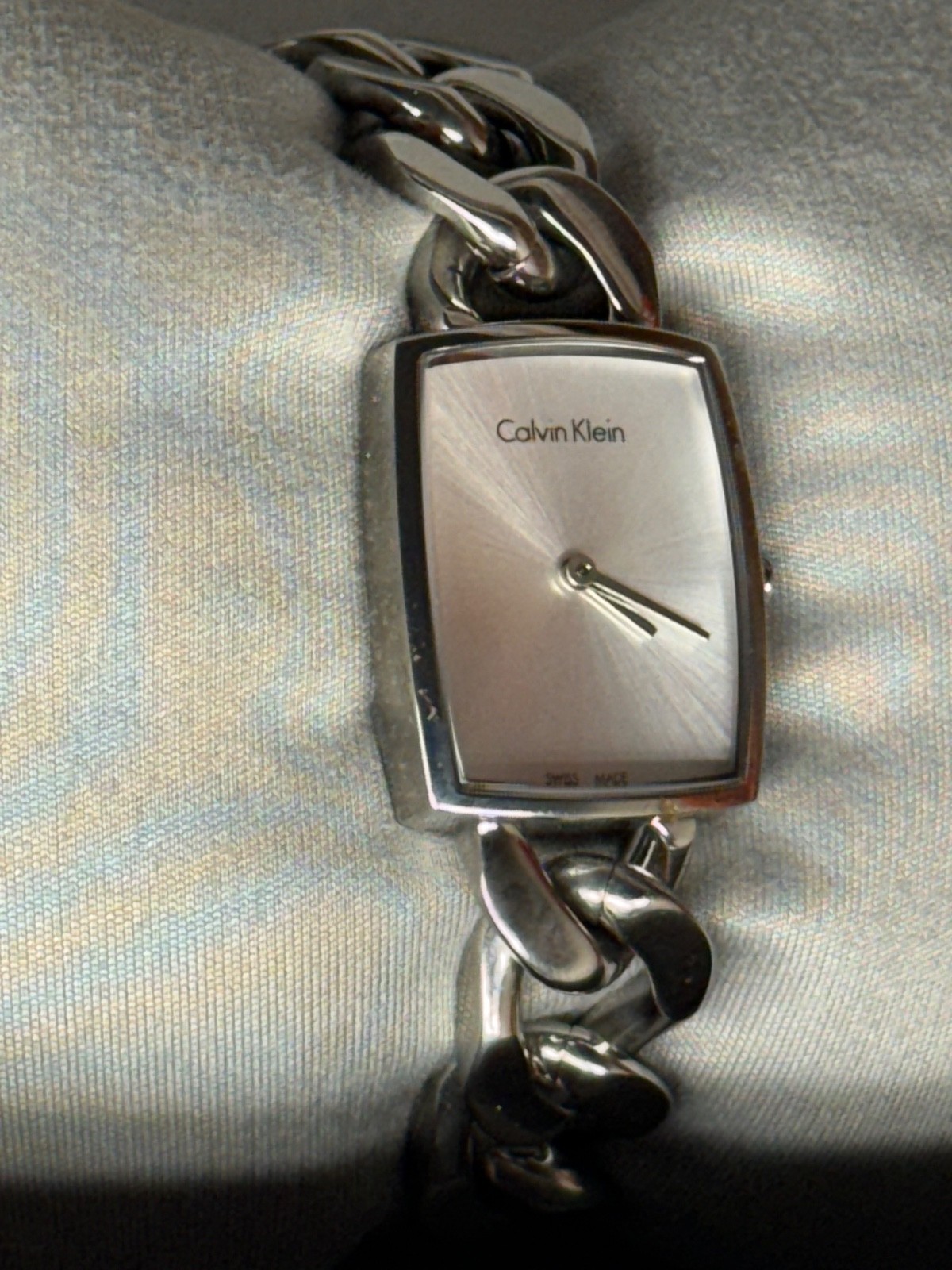 Women’s Calvin Klein Swiss Made Watch K5D 2M1 Stainless Steel Silver Tone Chain