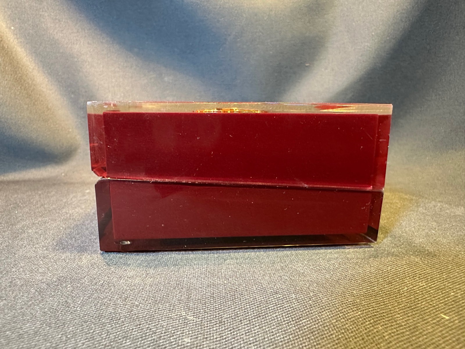 Vintage Lord Elgin Red and Burgundy Durapower 21J Acrylic Presentation Watch Box