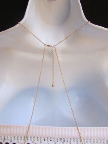 New Women Fashion Gold Classic Ring Metal Body Chain Jewelry Long Necklace Basic