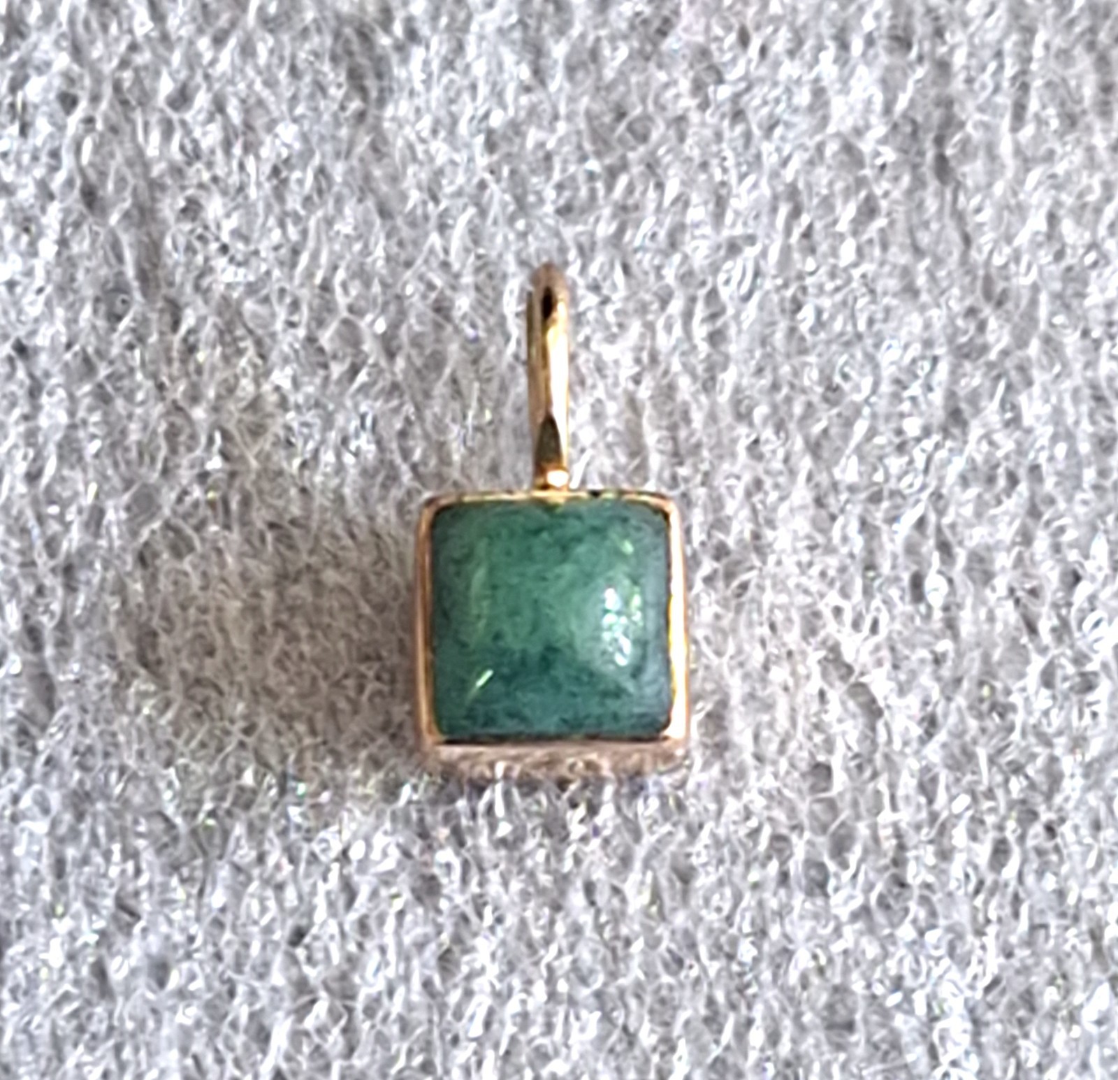 Jane Diaz Mini Pendant Green Stone 10K Rose Gold
