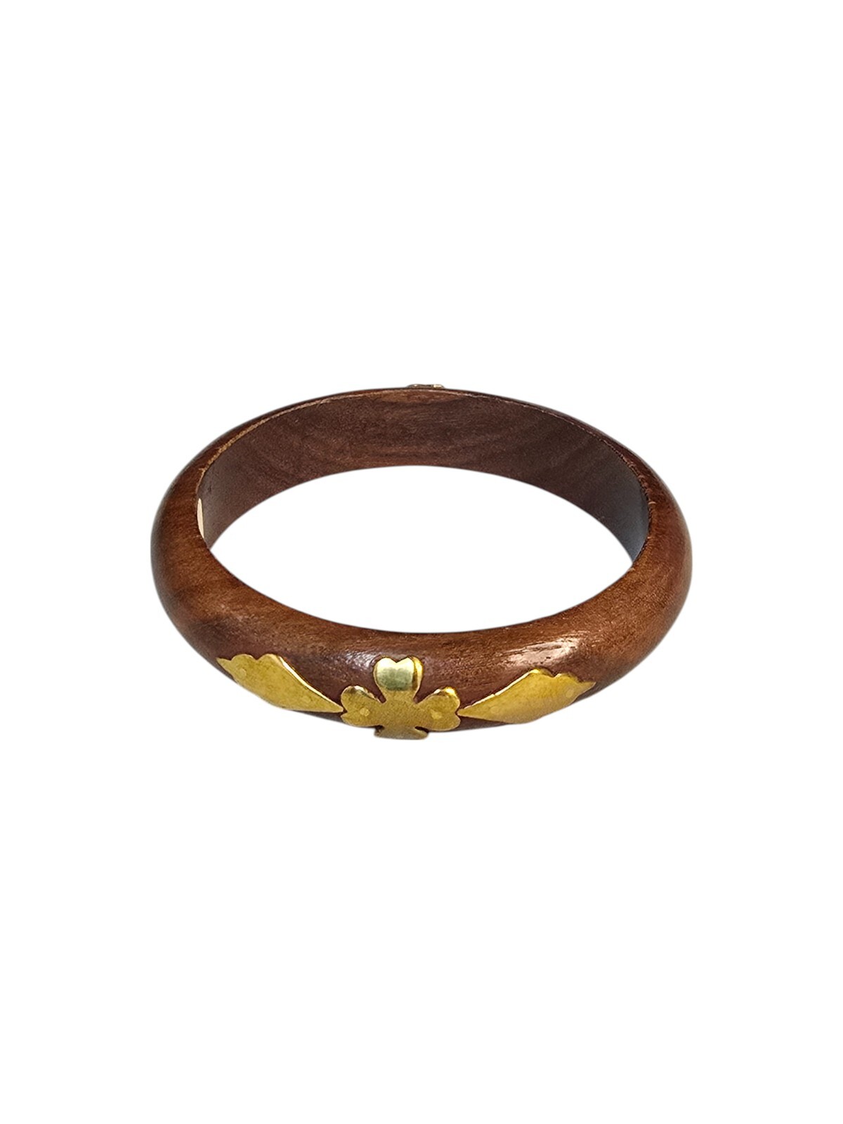 Stephan & Co Women’s Trendy Brown Wood Brass Thin Bangle Bracelet NWT