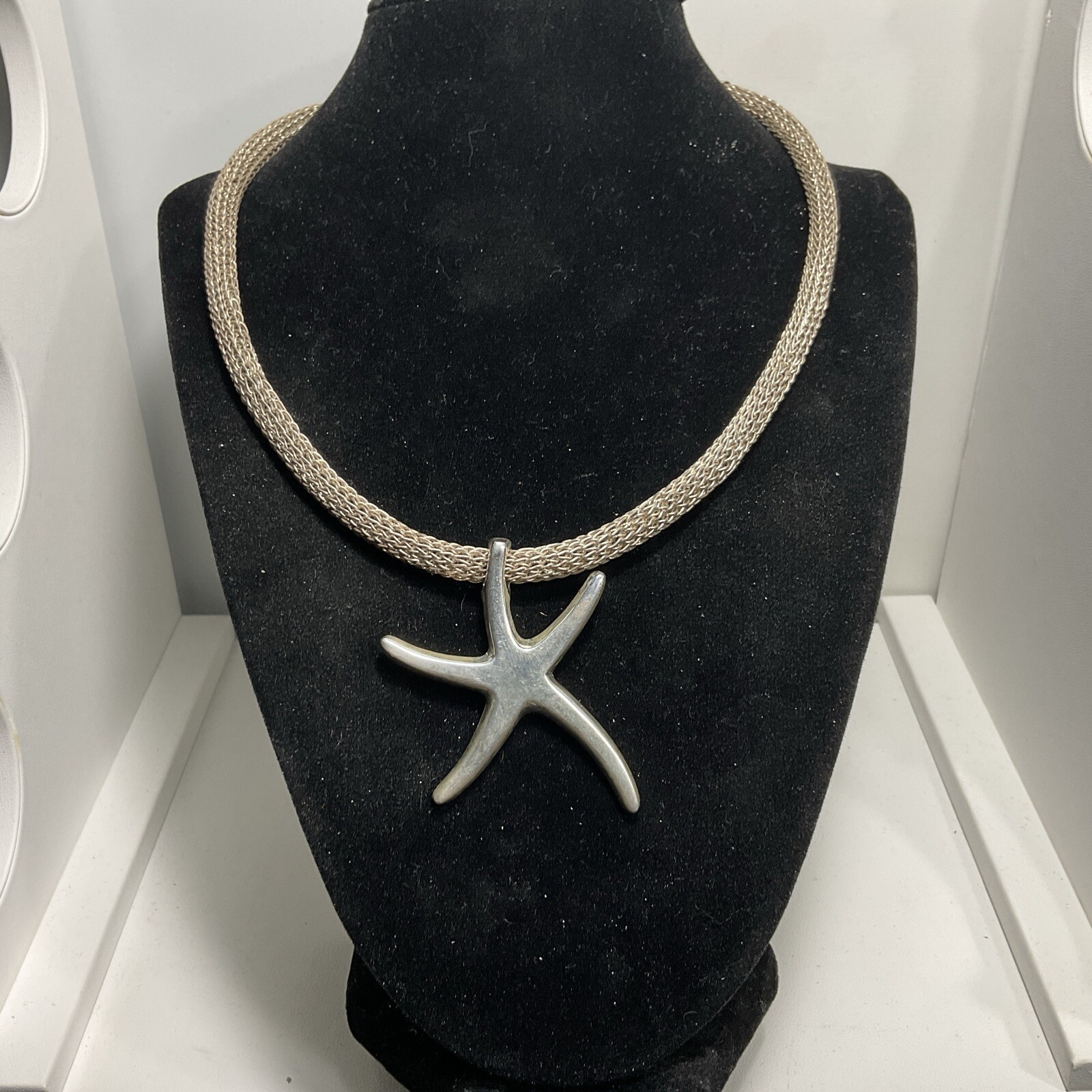 Vintage 925 Sterling Silver Sea Star Necklace Chain 42 Gram 16 Inch