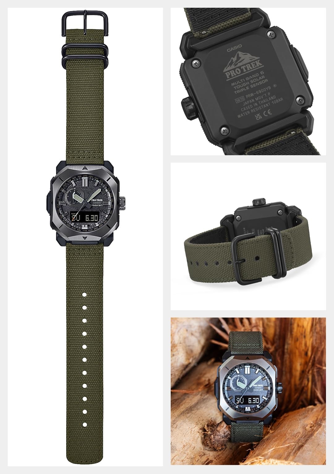 CASIO PRO TREK PRW-6900YB-3JF CORDURA Band Solar Radio Men Watch New in Box