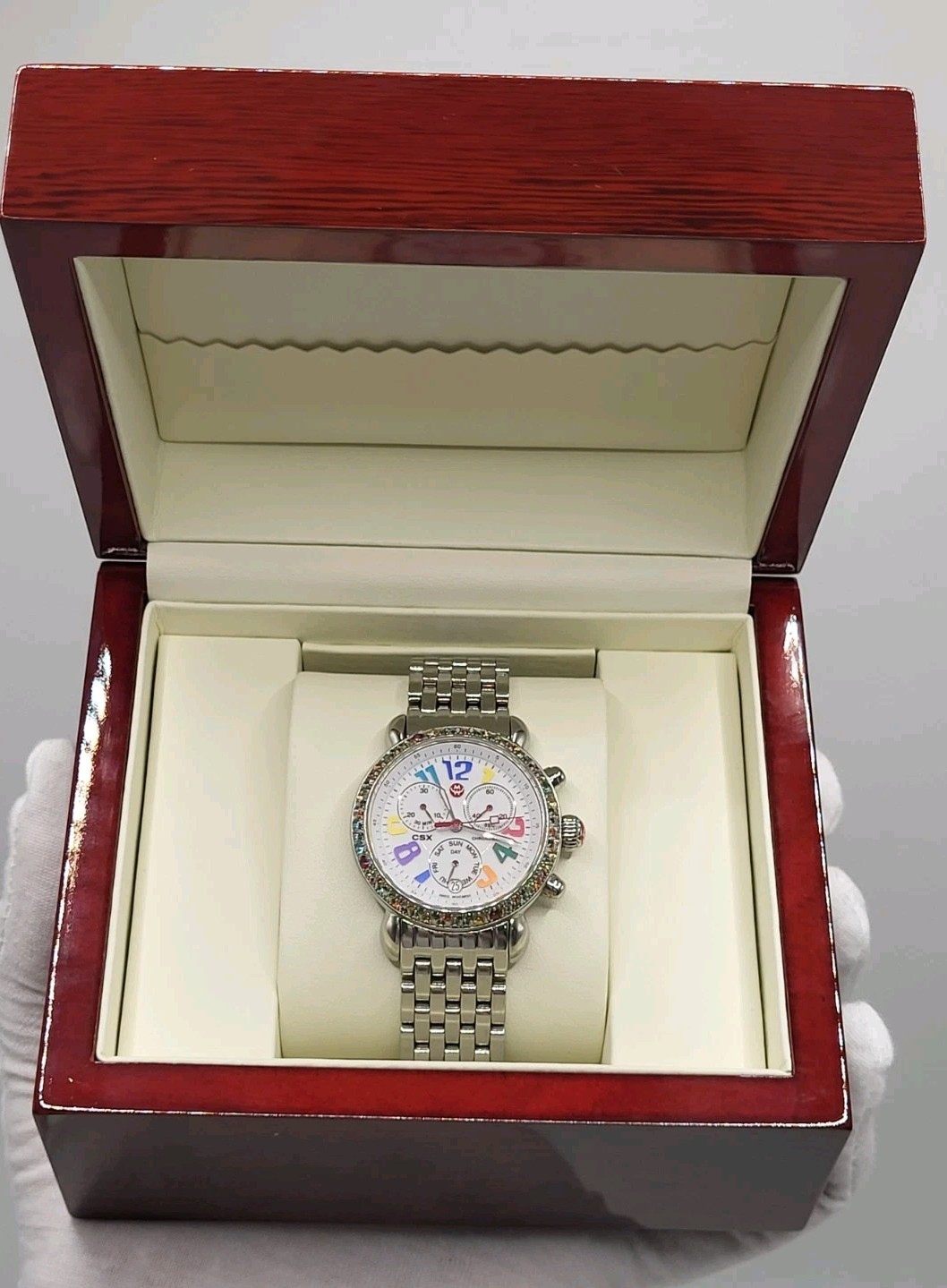 [SUPER RARE] Michele MW03M25A1933 Carousel CSX Semi Precious Stone Bezel Watch