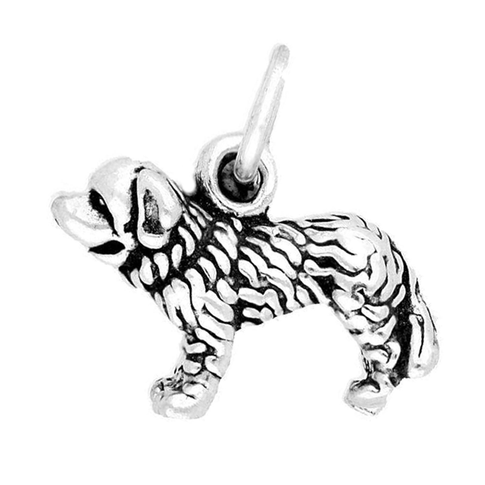 Saint St Bernard Rescue Dog 3D 925 Solid Sterling Silver Charm MADE IN USA