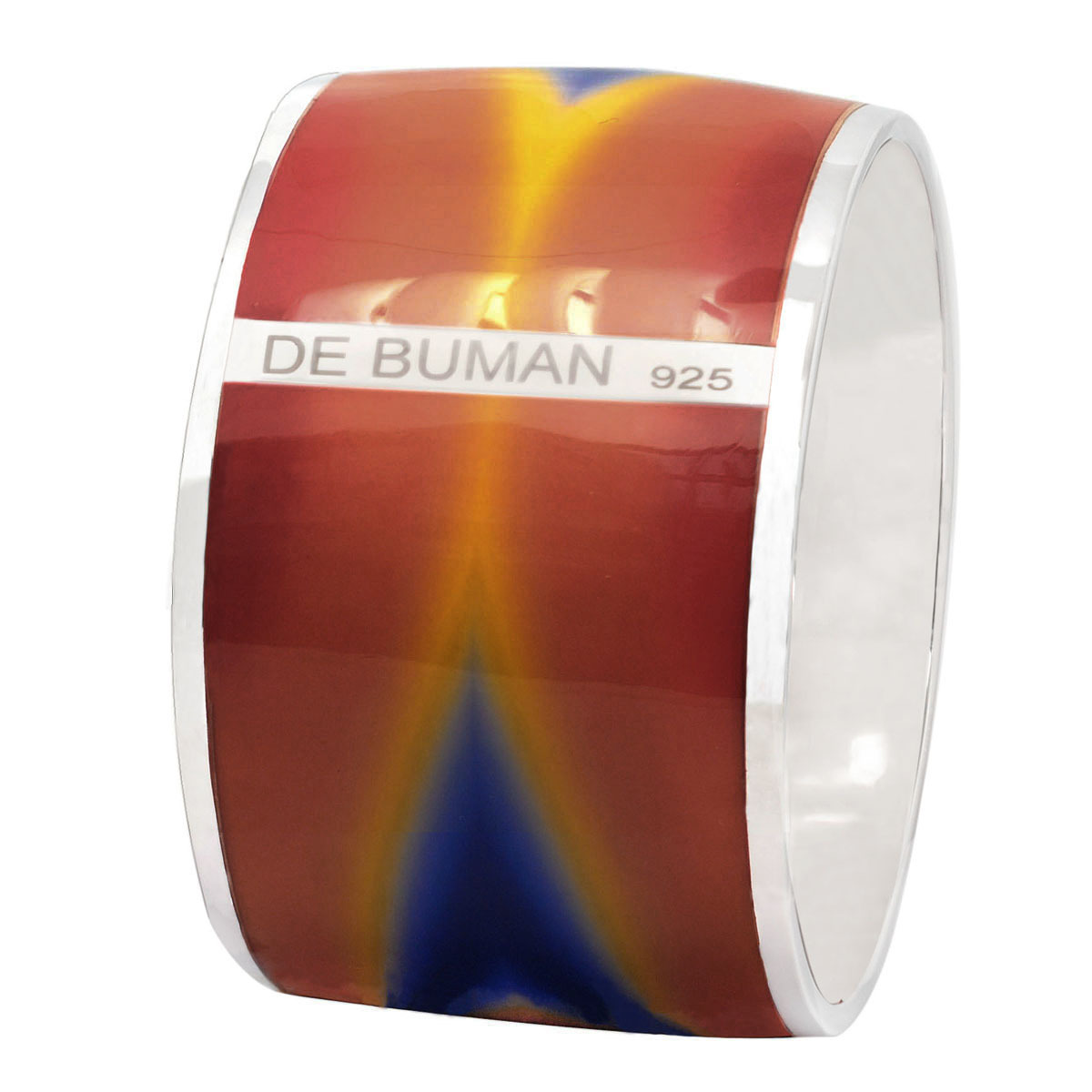 De Buman Sterling Silver “Dream” Multicolor Enamel Bangle Bracelet