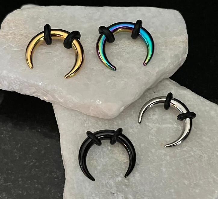 1pc Solid 316L Surgical Steel Septum Ring / Buffalo Taper Expander