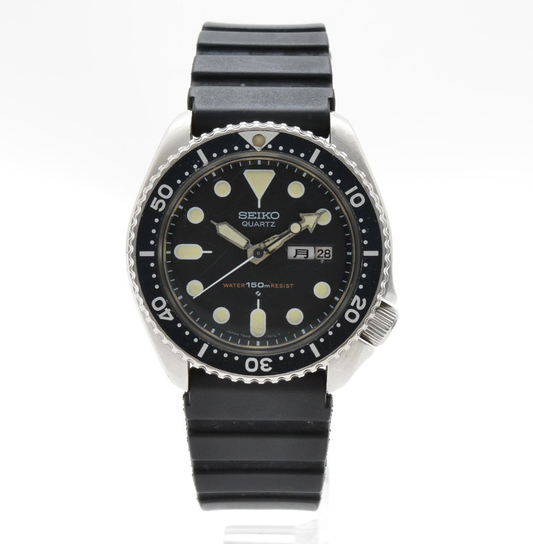 [EXCELLENT+5] SEIKO 7548-7000 150m Diver Black Vintage Kanji Quartz Men’s Watch