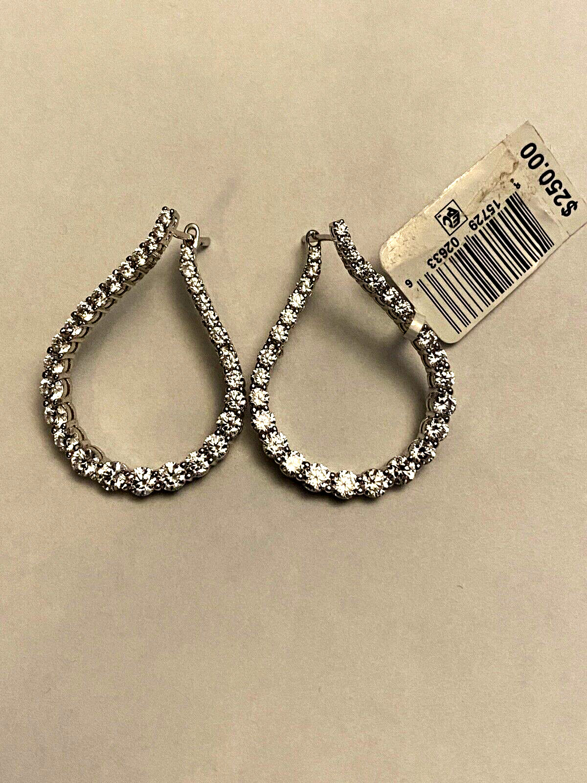 MACYS Tiara Cubic Zirconia Fancy Shape Hoop Silver No Size