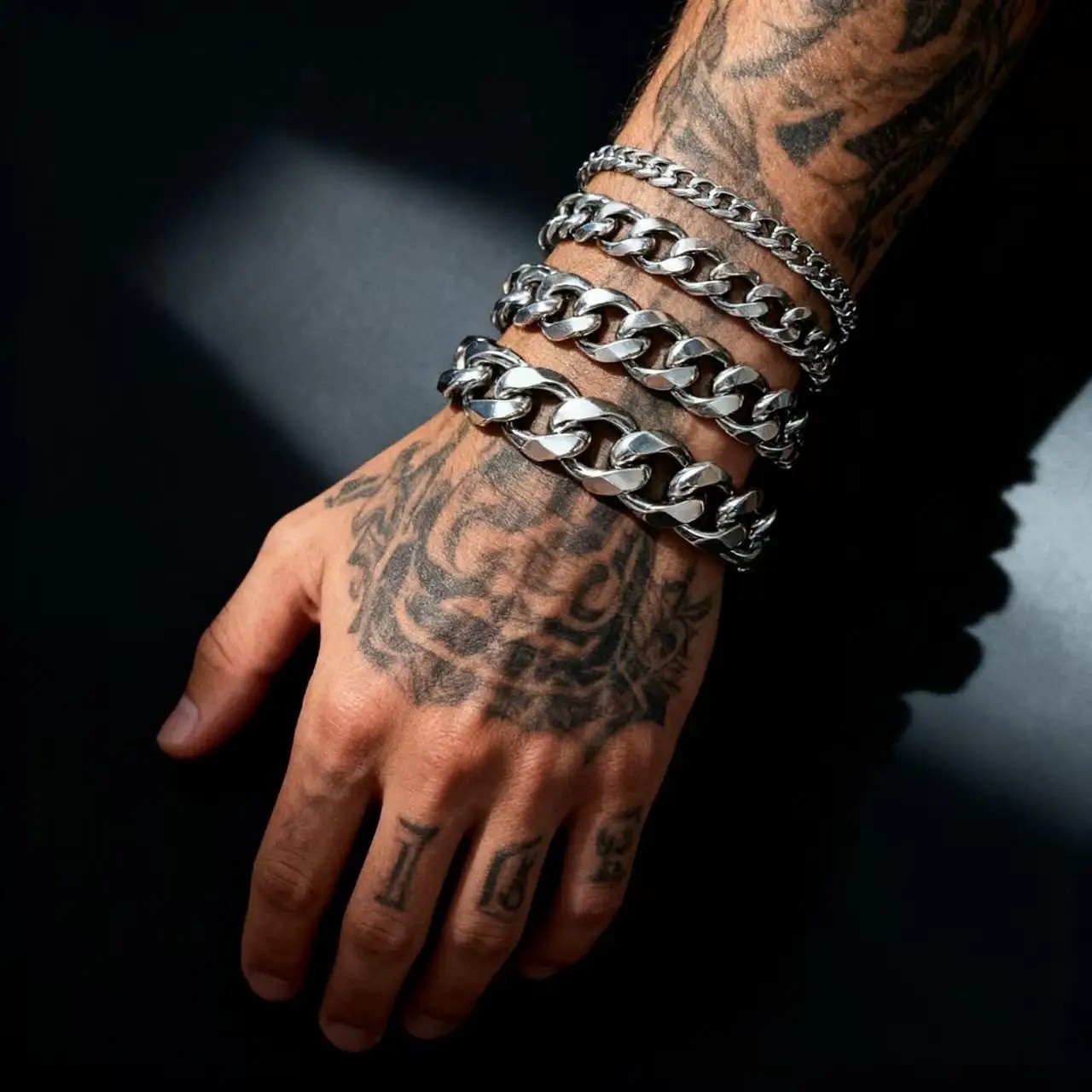 316L Stainless Steel Cuban Chain Bracelet Men Punk Biker Link Wristband Gift