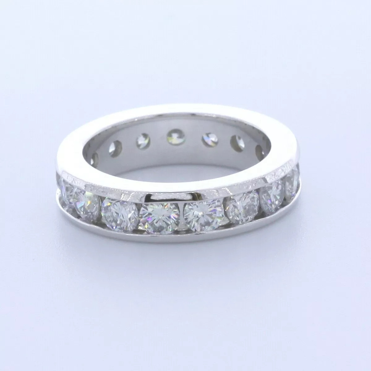 Eternity Wedding Ring 14K Gold Classic 4.50 Carat Round Lab-Grown Diamond E VVS2
