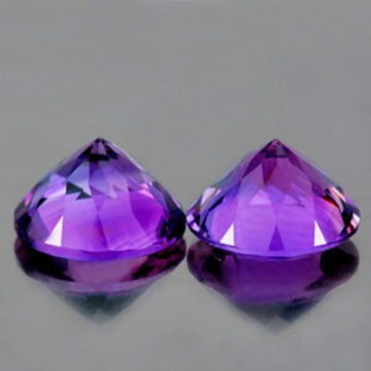 7.00mm 2 pieces Round AAA Fire Intens AAA Purple Amethyst Natural (Flawless-VVS)