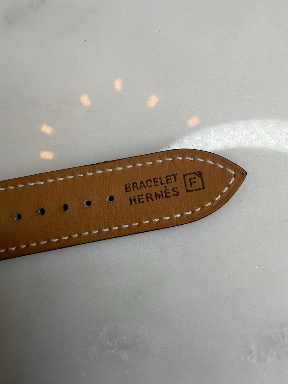 HERMES Gold Natural Leather Strap Cape Cod GM Watch (19mm)