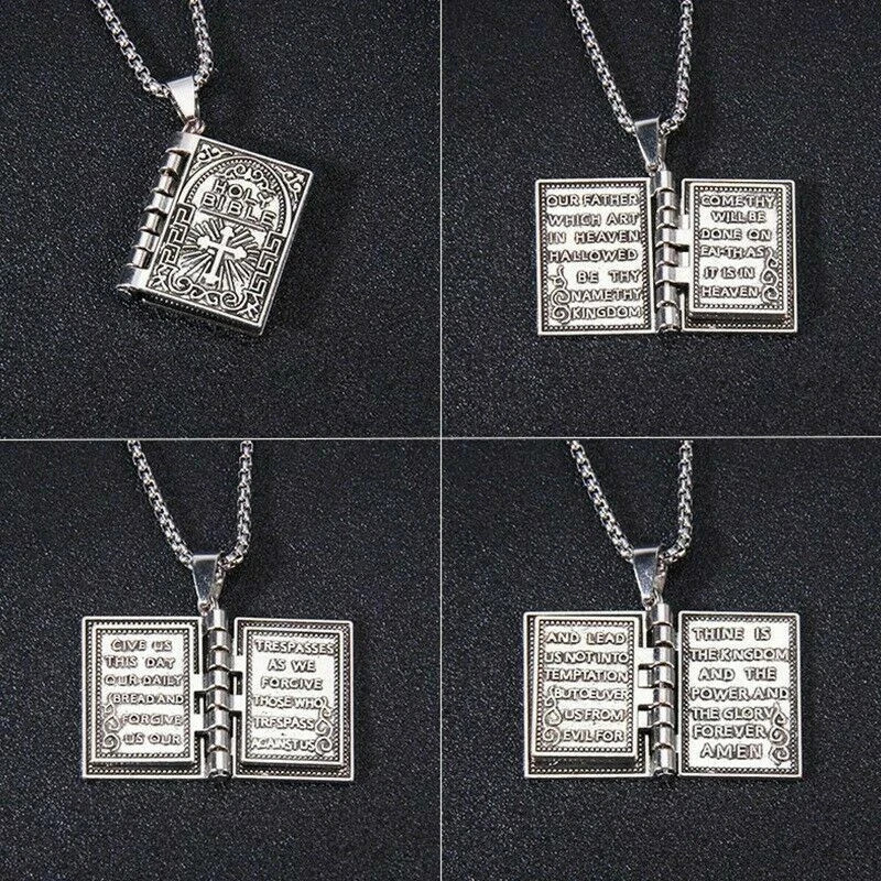 Bible Verse Necklace – Pendent Psalm 23:4 – Religious Necklace – 13″