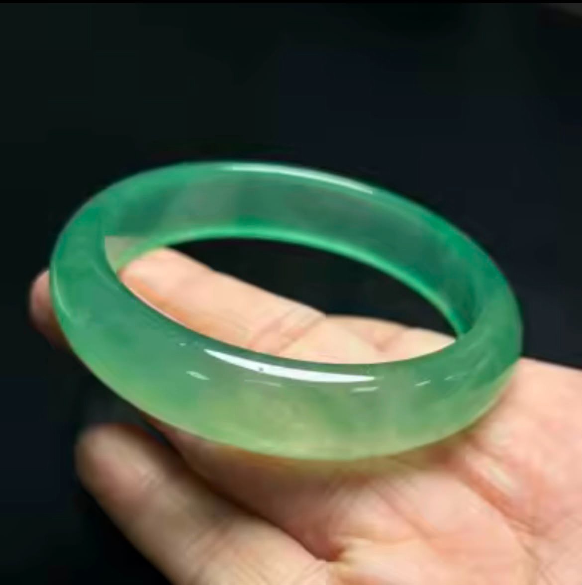 Natural Grade AAA Rare Icy Green Burmese Jadeite Jade Bangle Bracelet 54-64mm