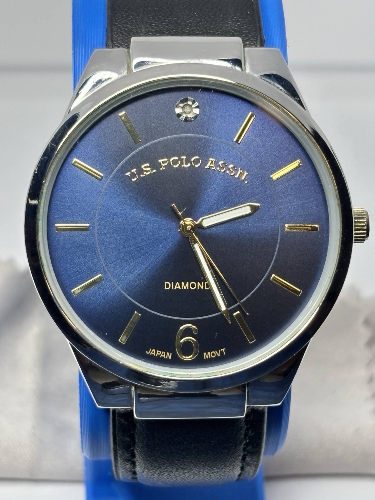 U.S. Polo Assn. Men’s Quartz Watch – Blue Sunburst Dial 41.1mm – New Battery