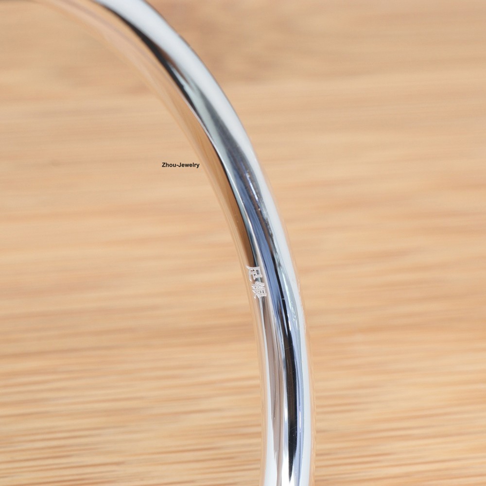 NEW Pure 999 Fine Silver Women’s Bangle Adjustable 57-60mm Dia. 5mm Band 足银