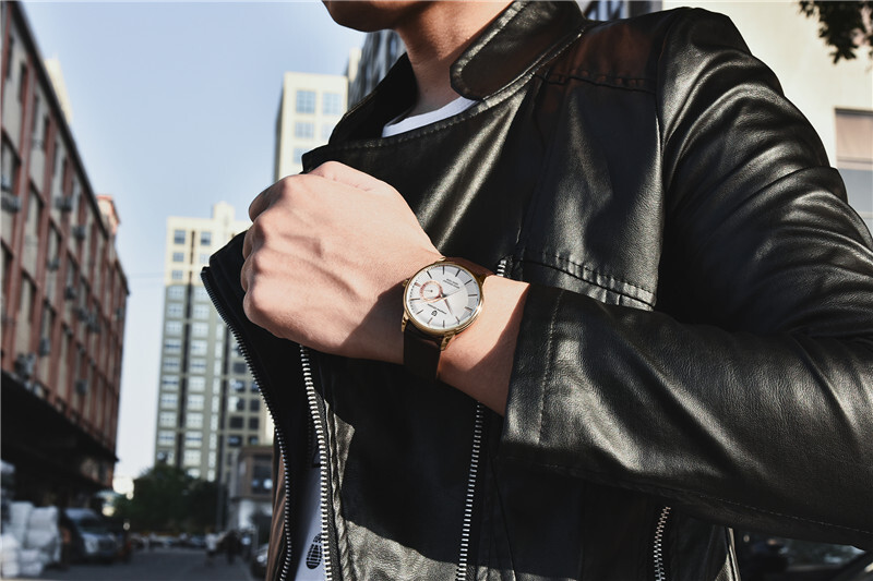 PAGANI DESIGN Men’s Sport Watch Military Waterproof Brown Leather Strap Watches