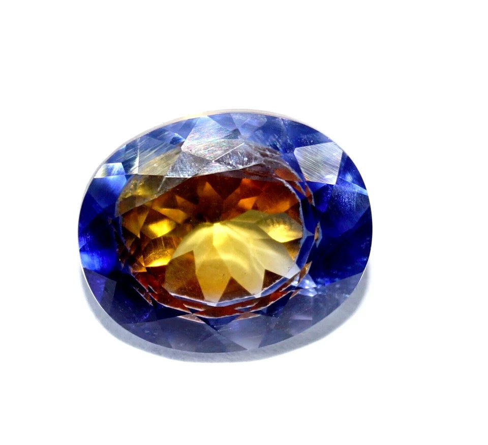 16 Ct Natural Bi-Colour Pitambari Sapphire Oval Cut Certified Loose Gemstone
