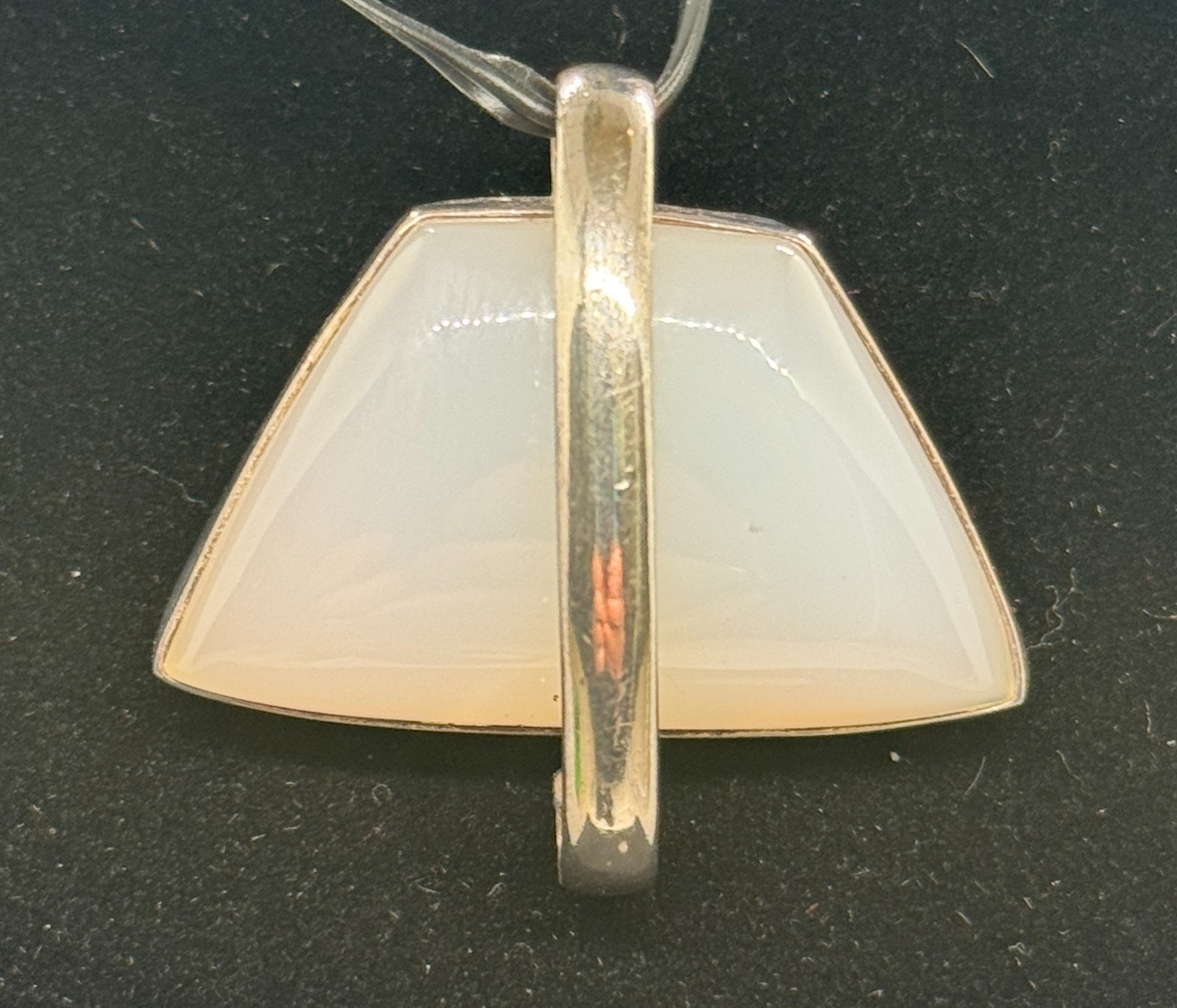 925 Sterling Silver White Opalite Geometric Pendant Modern Statement Charm