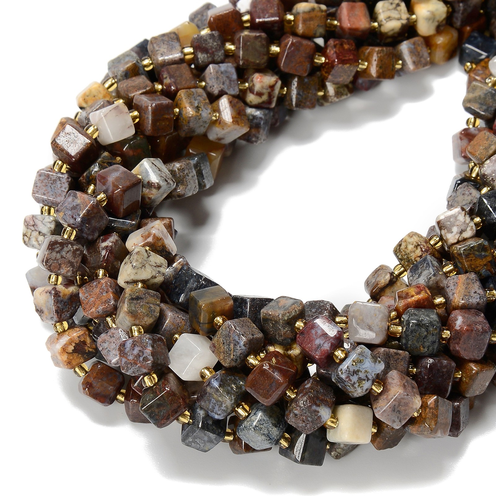 Natural Pietersite Faceted Rubik’s Cube Beads Size 8mm 15.5” Strand