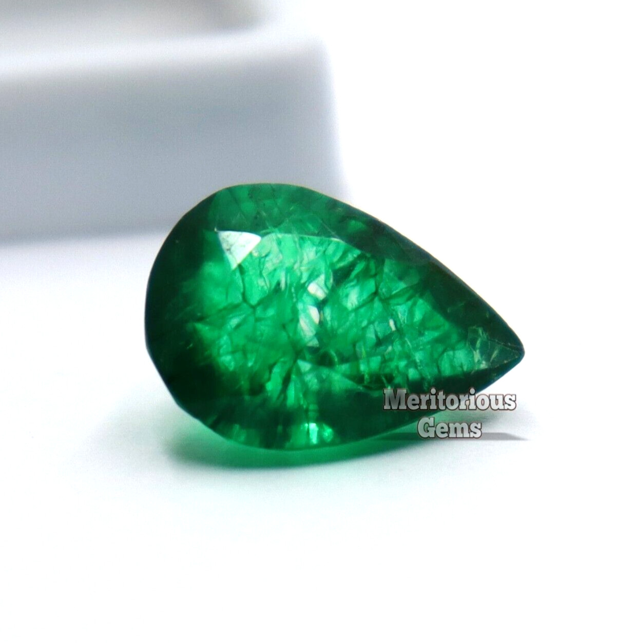 Pear Cut 8.75 Ct Natural Rare Colombian Green Emerald Certified Loose Gemstone