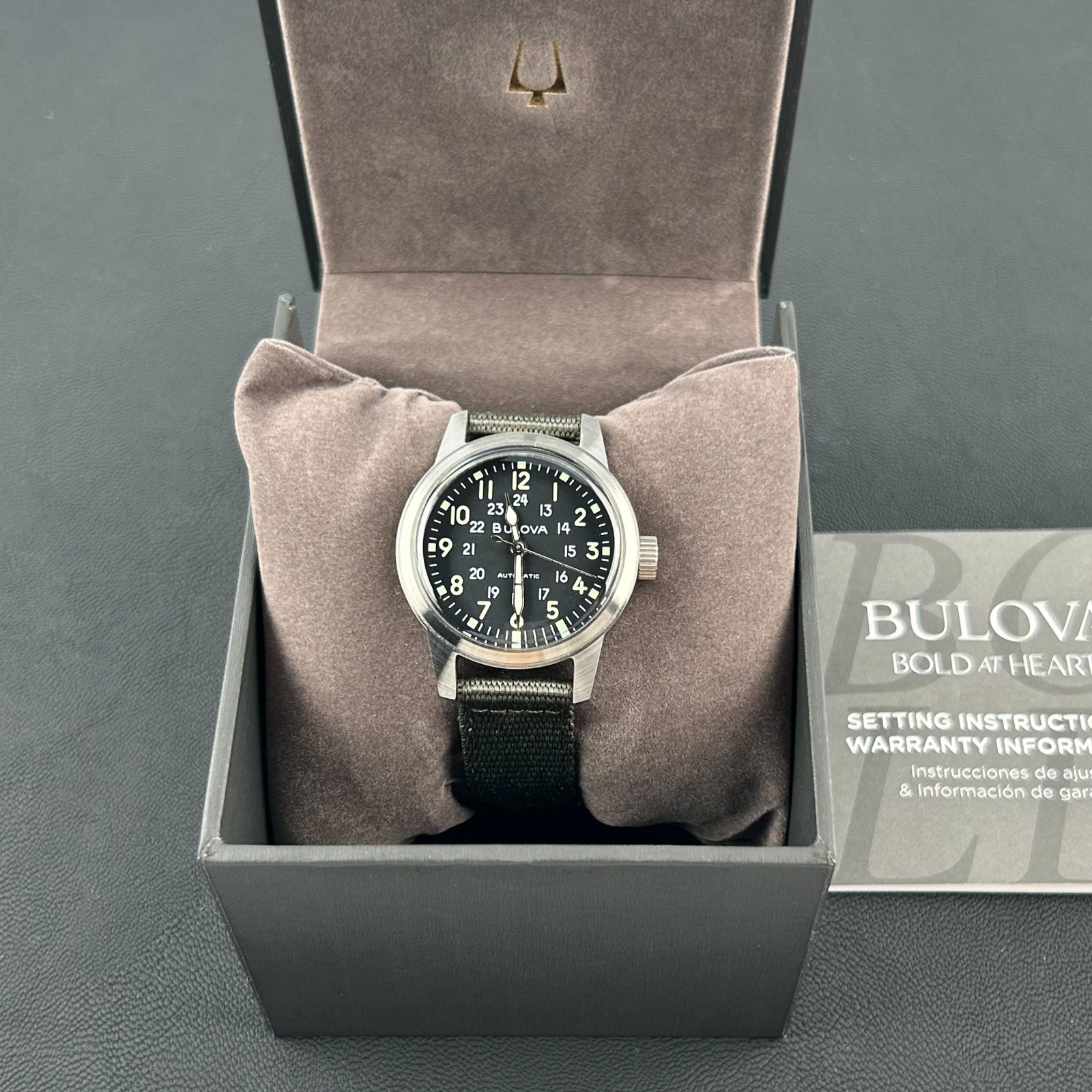 Bulova VWI Special Edition Hack 38mm Automatic Black Dial Men’s Watch 96A259