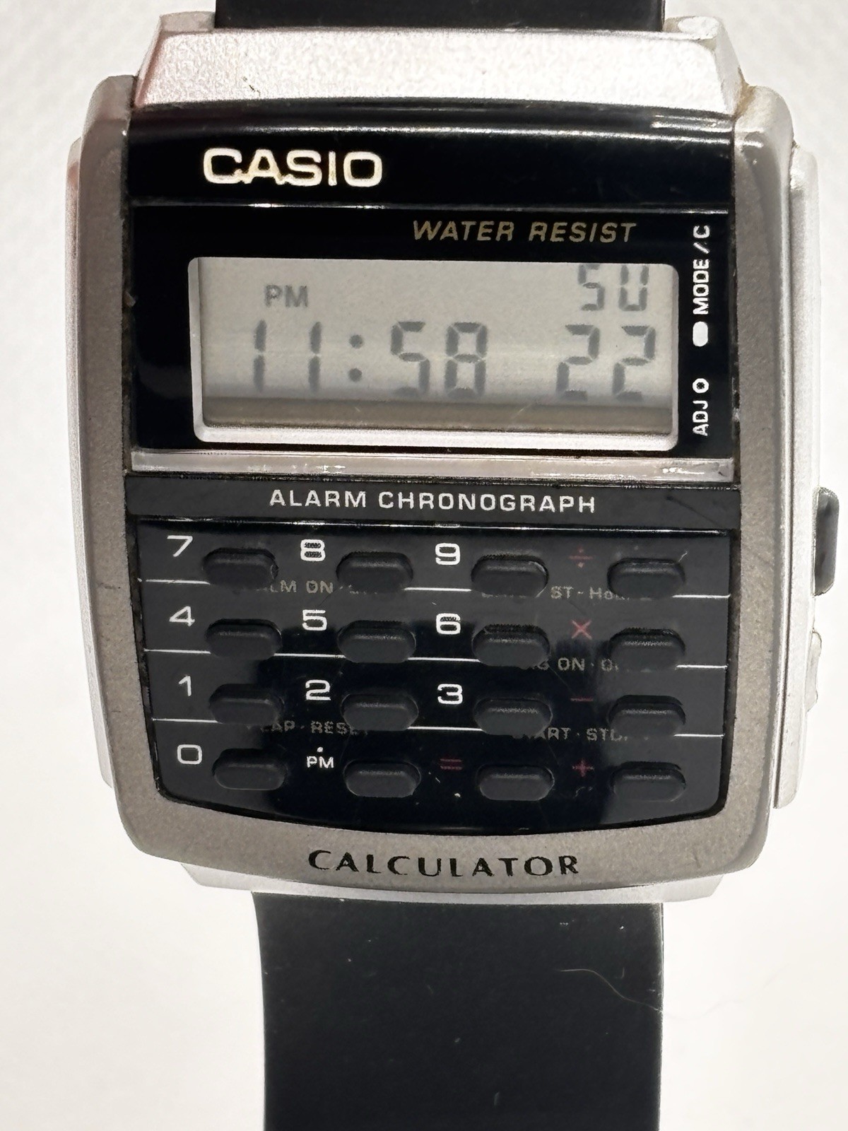 Casio CA-56 Vintage Databank Calculator Watch (3208) Silver Tone – New Battery