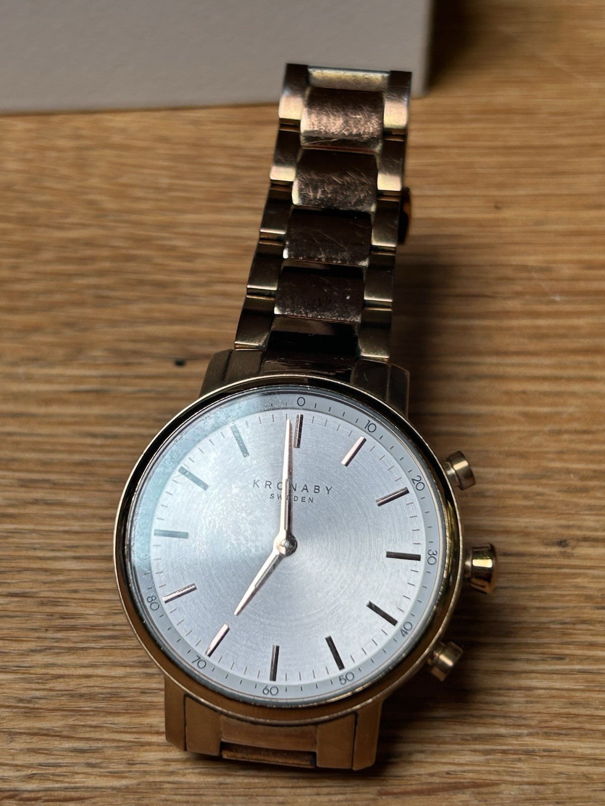 Kronaby Hybrid Smart Watch Carat 38 Rose – White, Rose Bracelet