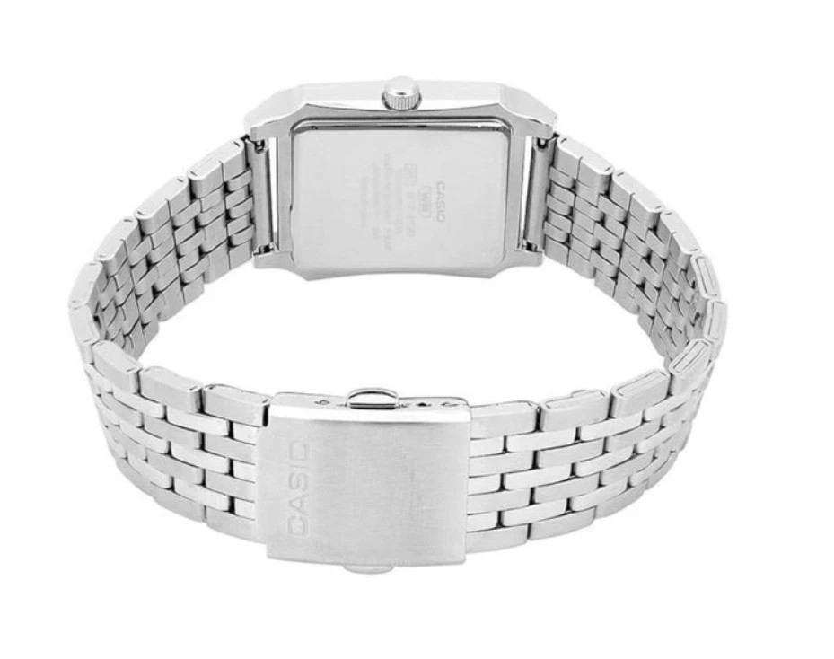 Casio MTP-B190D-7B Analog Stainless Steel White Dial Date Quartz Dress Mens